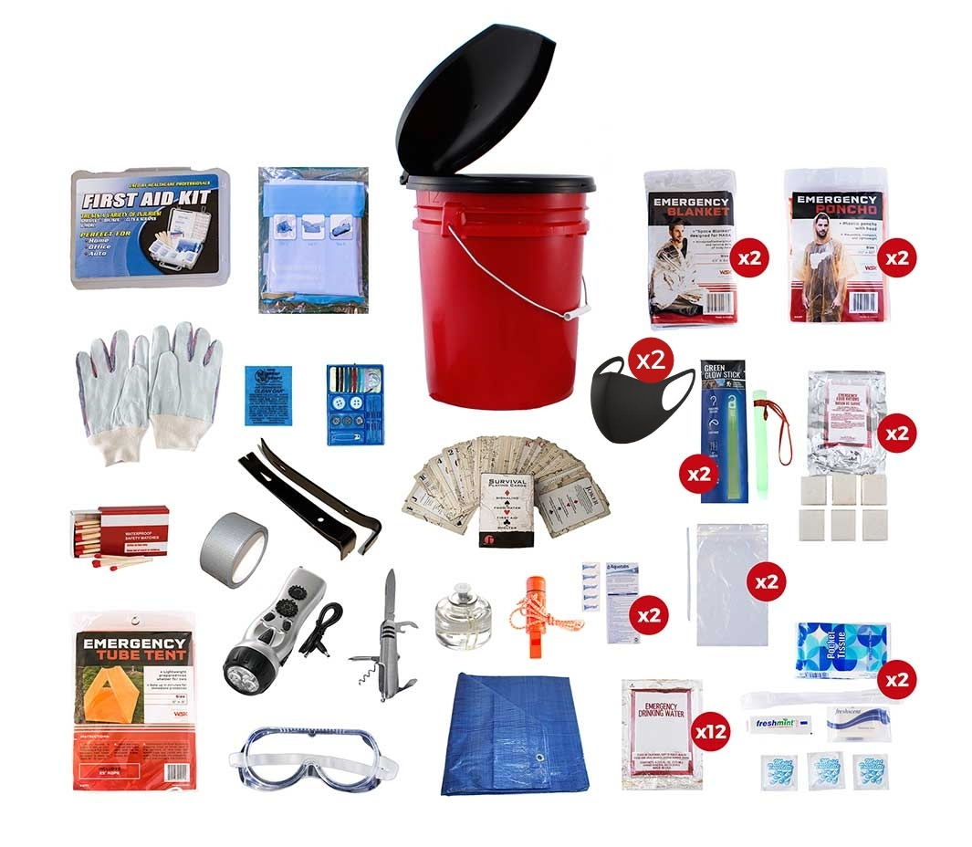 2 Person Bucket Survival Kit (72+ Hours) OK2P Campfire Survival Store